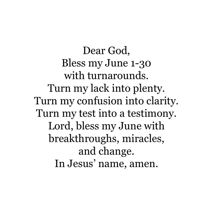 June 1-30 🙏